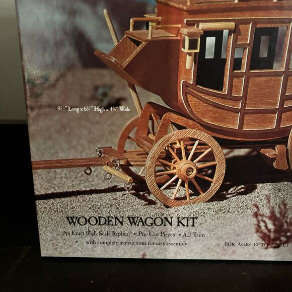 Allwood Stagecoach Wooden Wagon Vintage Modeling Kit - Picture 4 of 4